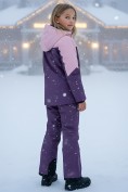 Оптом Горнолыжный костюм зимний для девочки темно-фиолетового цвета 9432TF, фото 2