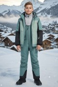 Оптом Горнолыжный костюм зимний для мальчика хаки цвета 9433Kh