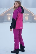 Оптом Горнолыжный костюм зимний для девочки розового цвета 9434R, фото 2