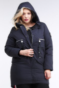 Оптом Куртка зимняя женская молодежная темно-синего цвета 95-906_18TS в Сочи, фото 5