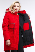 Оптом Куртка зимняя женская молодежная красного цвета 95-906_4Kr в Екатеринбурге, фото 6