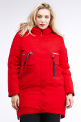 Оптом Куртка зимняя женская молодежная красного цвета 95-906_4Kr, фото 2