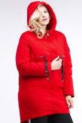 Оптом Куртка зимняя женская молодежная красного цвета 95-906_4Kr, фото 5