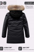 Оптом Парка зимняя подростковая для девочки с капюшоном и мехом черного цвета 9532Ch, фото 4
