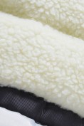 Оптом Парка зимняя подростковая для девочки с капюшоном и мехом фиолетового цвета 9532F, фото 13
