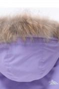 Оптом Парка зимняя подростковая для девочки с капюшоном и мехом фиолетового цвета 9532F, фото 6