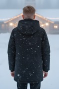 Оптом Парка зимняя подростковая для мальчика с капюшоном черного цвета 9533Ch, фото 2