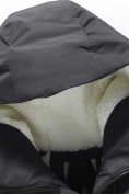 Оптом Парка зимняя подростковая для мальчика с капюшоном черного цвета 9533Ch, фото 4