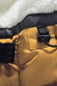 Оптом Парка зимняя подростковая для мальчика с капюшоном желтого цвета 9533J, фото 11