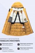 Оптом Парка зимняя подростковая для мальчика с капюшоном желтого цвета 9533J, фото 5
