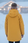 Оптом Парка зимняя подростковая для мальчика с капюшоном желтого цвета 9533J, фото 2