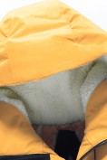 Оптом Парка зимняя подростковая для мальчика с капюшоном желтого цвета 9533J, фото 4