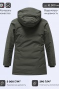 Оптом Парка зимняя подростковая для мальчика с капюшоном цвета хаки 9533Kh, фото 4