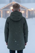 Оптом Парка зимняя подростковая для мальчика с капюшоном цвета хаки 9533Kh, фото 2