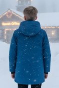 Оптом Парка зимняя подростковая для мальчика с капюшоном синего цвета 9533S, фото 2