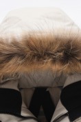 Оптом Парка зимняя подростковая для девочки с капюшоном и мехом бежевого цвета 9534B, фото 8