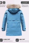 Оптом Парка зимняя подростковая для девочки с капюшоном и мехом бирюзового цвета 9534Br, фото 4