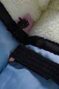Оптом Парка зимняя подростковая для девочки с капюшоном и мехом розового цвета 9534R, фото 11
