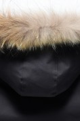 Оптом Парка зимняя подростковая для мальчика с капюшоном и мехом черного цвета 9535Ch, фото 5