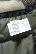 Оптом Парка зимняя подростковая для мальчика с капюшоном и мехом цвета хаки 9535Kh, фото 13