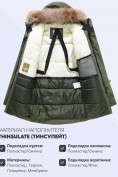 Оптом Парка зимняя подростковая для мальчика с капюшоном и мехом цвета хаки 9535Kh, фото 5