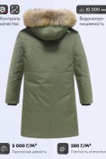 Оптом Парка зимняя подростковая для мальчика с капюшоном и мехом цвета хаки 9535Kh, фото 4
