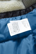 Оптом Парка зимняя подростковая для мальчика с капюшоном и мехом синего цвета 9535S, фото 13