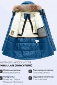 Оптом Парка зимняя подростковая для мальчика с капюшоном и мехом синего цвета 9535S, фото 5