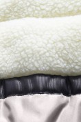 Оптом Парка зимняя подростковая для девочки с капюшоном и мехом бежевого цвета 9536B, фото 13