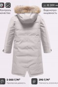 Оптом Парка зимняя подростковая для девочки с капюшоном и мехом бежевого цвета 9536B, фото 4