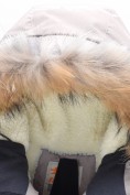 Оптом Парка зимняя подростковая для девочки с капюшоном и мехом бежевого цвета 9536B, фото 4