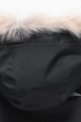 Оптом Парка зимняя подростковая для девочки с капюшоном и мехом черного цвета 9536Ch, фото 5