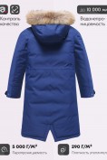 Оптом Парка зимняя подростковая для девочки с капюшоном и мехом темно-синего цвета 9536TS, фото 4