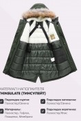 Оптом Парка зимняя подростковая для девочки с капюшоном и мехом темно-зеленого цвета 9536TZ, фото 5