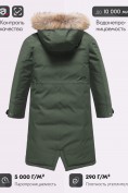 Оптом Парка зимняя подростковая для девочки с капюшоном и мехом темно-зеленого цвета 9536TZ, фото 4