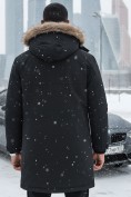 Оптом Парка зимняя мужская с капюшоном и мехом енот черного цвета 9537-1Ch, фото 2