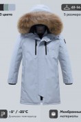 Оптом Парка зимняя мужская с капюшоном и мехом енот синего цвета 9537-1S, фото 3