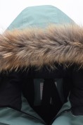Оптом Парка зимняя мужская с капюшоном и мехом енот зеленого цвета 9537-1Z, фото 4