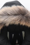 Оптом Парка зимняя подростковая для мальчика с капюшоном и мехом черного цвета 9537Ch, фото 4
