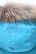 Оптом Парка зимняя подростковая для мальчика с капюшоном и мехом голубого цвета 9537Gl, фото 5