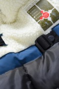 Оптом Парка зимняя подростковая для мальчика с капюшоном и мехом синего цвета 9537S, фото 14