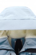 Оптом Парка зимняя женская с капюшоном светло-синего цвета 9538-1Si, фото 23