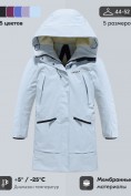 Оптом Парка зимняя женская с капюшоном светло-синего цвета 9538-1Si, фото 3