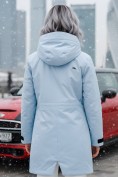 Оптом Парка зимняя женская с капюшоном светло-синего цвета 9538-1Si, фото 2