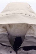 Оптом Парка зимняя подростковая для девочки с капюшоном бежевого цвета 9538B, фото 4