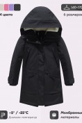 Оптом Парка зимняя подростковая для девочки с капюшоном черного цвета 9538Ch, фото 3