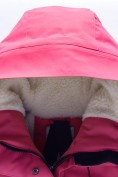 Оптом Парка зимняя подростковая для девочки с капюшоном розового цвета 9538R, фото 4