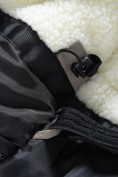 Оптом Парка зимняя подростковая для мальчика с капюшоном бежевого цвета 9539B, фото 14