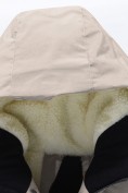 Оптом Парка зимняя подростковая для мальчика с капюшоном бежевого цвета 9539B, фото 4