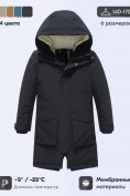 Оптом Парка зимняя подростковая для мальчика с капюшоном черного цвета 9539Ch, фото 3